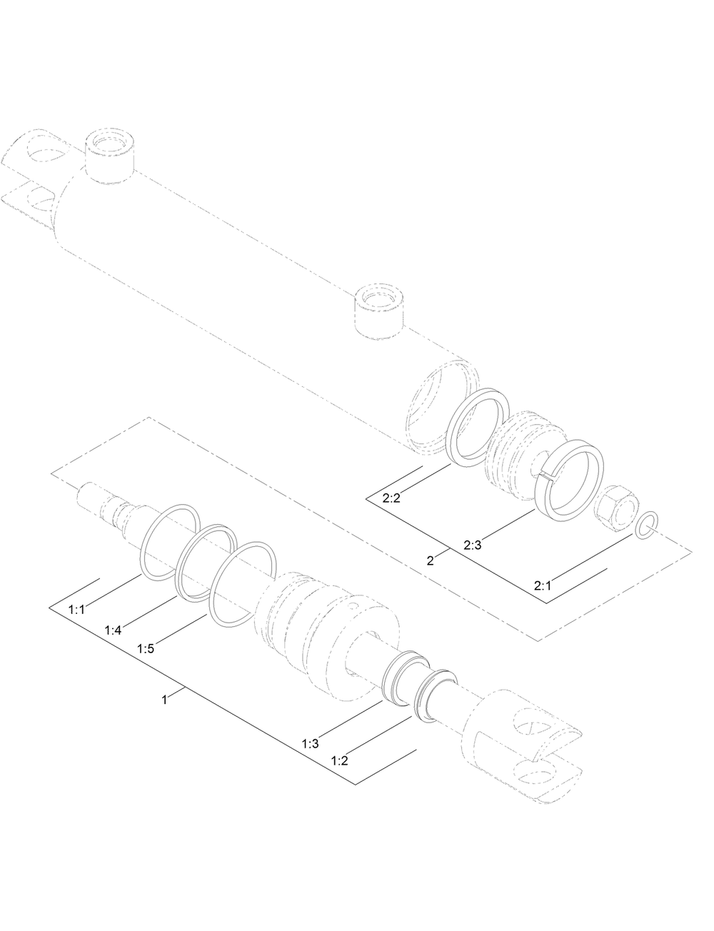Hydraulic Cylinder Assembly No. Au118214 Diagram and Parts List for 23898 400000000 - 999999999 Toro Lawn Tractor Accessories