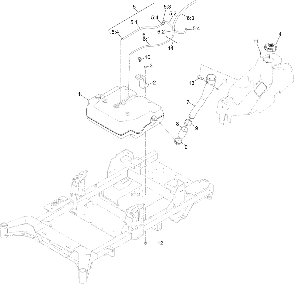 Fuel Assembly Diagram and Parts List for 77294TA 400000000 - 414801564 Toro Lawn Tractor