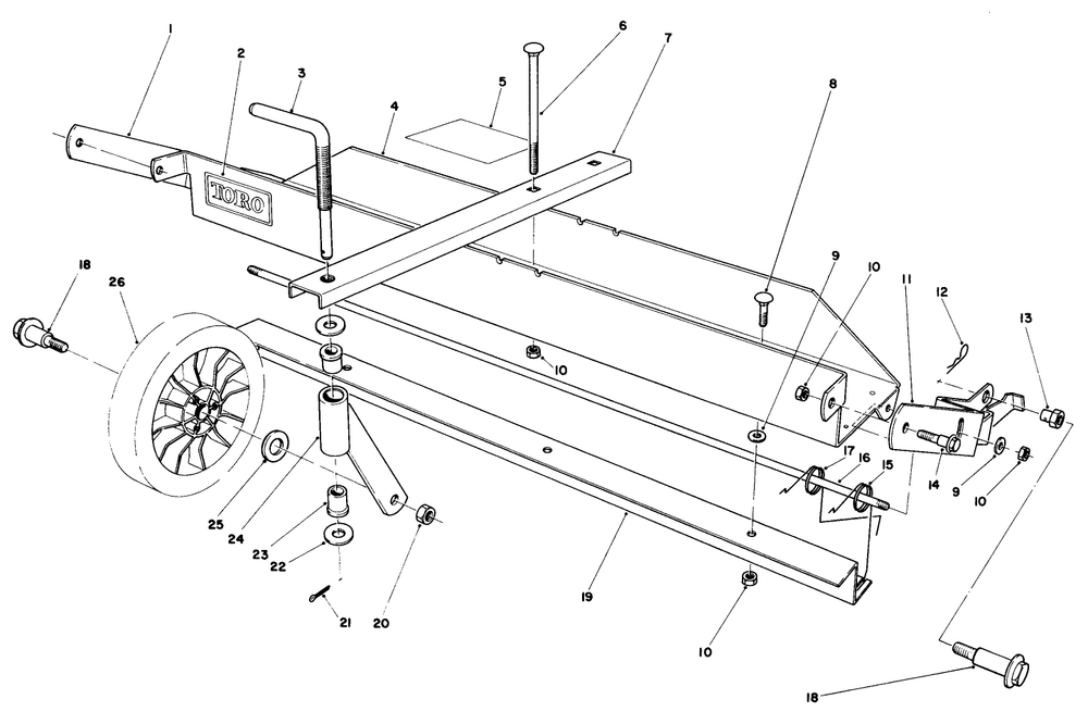 Dethatcher Kit Model No. 59126 (Optional) Diagram and Parts List for 20810 4000001 - 4999999 Toro Lawn Mower