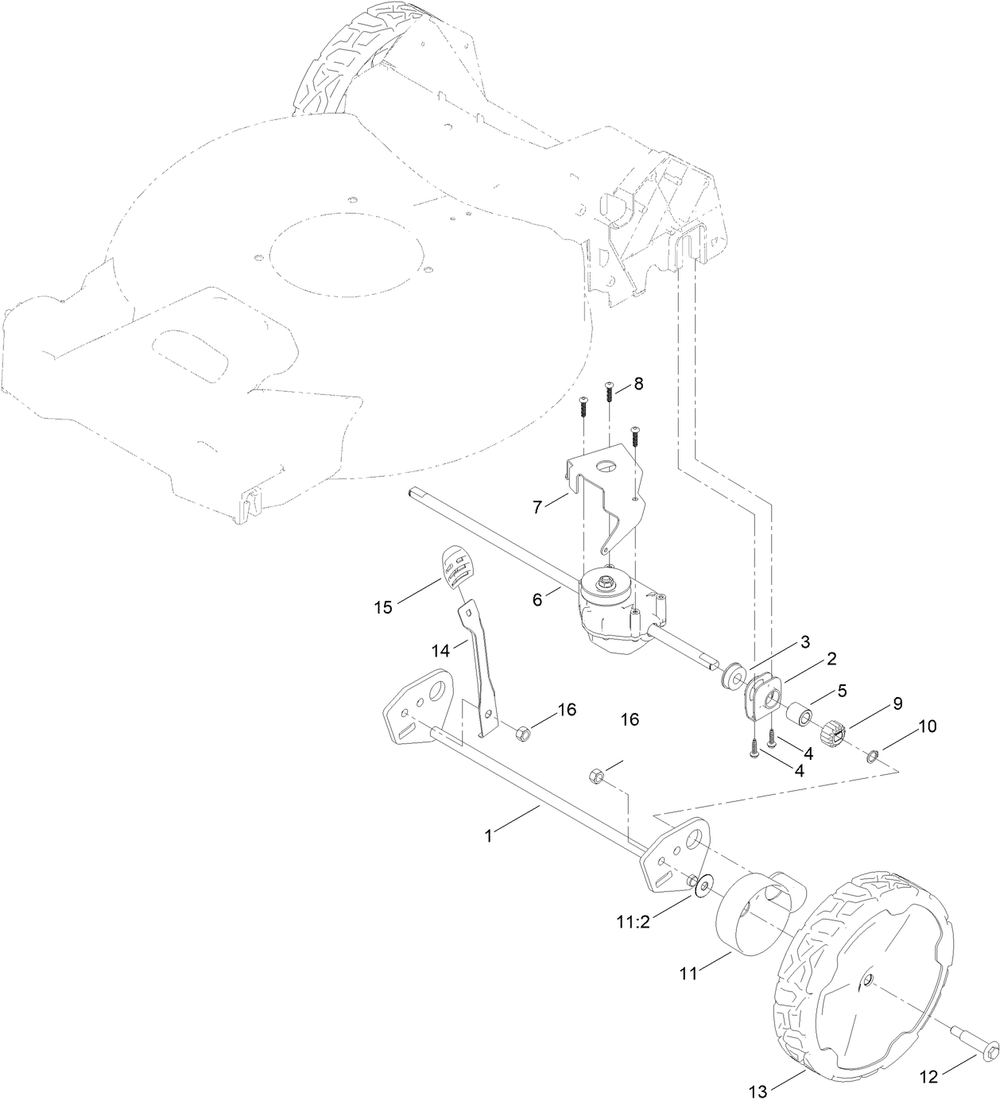 Rear Wheel And Height-Of-Cut Assembly Diagram and Parts List for 21853 400000000 - 999999999 Toro Lawn Mower