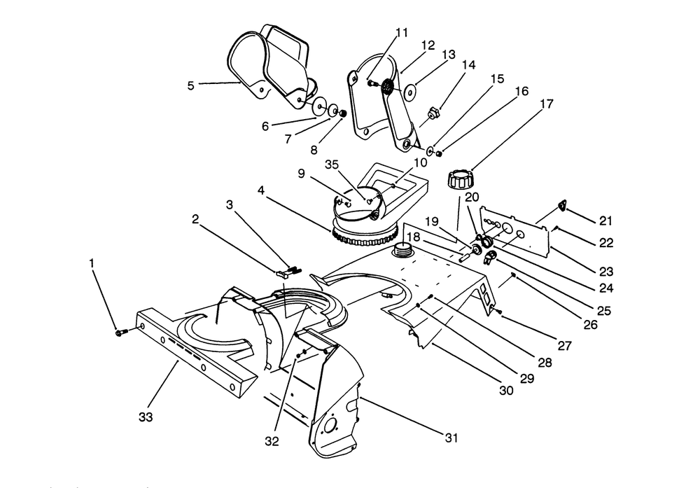 Chute Assembly Diagram and Parts List for 38171 3900001 - 3999999 Toro Snow Blower