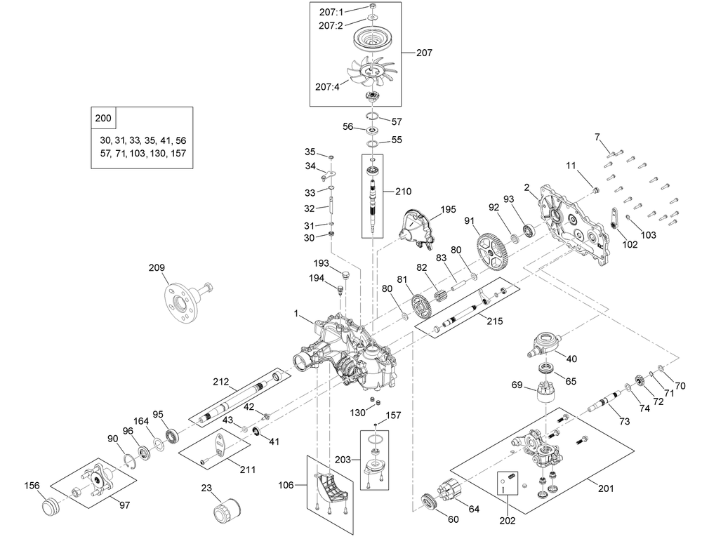 Lh Hydro Transmission Assembly No. 140-8311 Diagram and Parts List for 75314 409400000 - 411415118 Toro Lawn Tractor