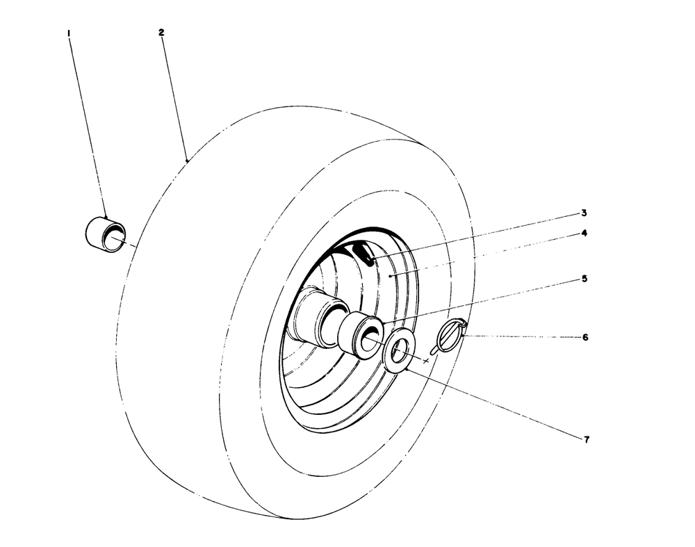 Wheel Assembly Diagram and Parts List for 38150 4000001 - 4999999 Toro Snow Blower