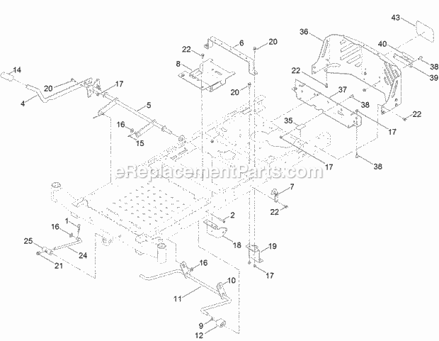 Deck Lift Assembly Diagram and Parts List for 74797 315000001-315999999 Toro Lawn Mower