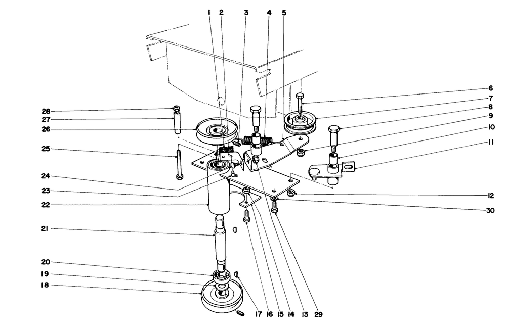 Power Takeoff Assembly Diagram and Parts List for 55152 0000001 - 0999999 Toro Lawn Tractor
