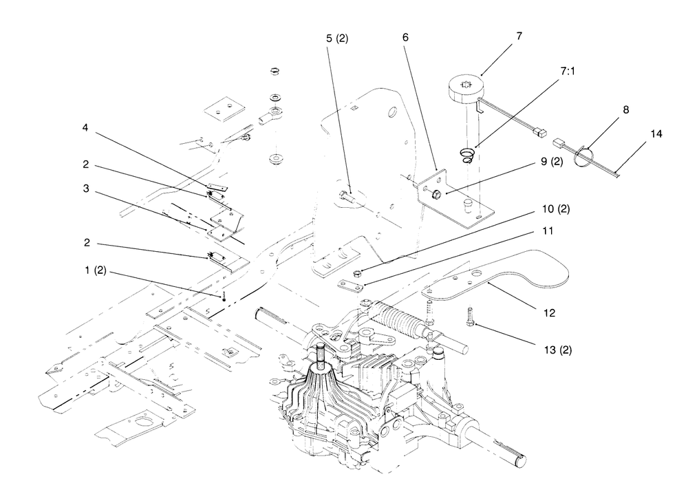 Cruise Control Diagram and Parts List for 72042 5900001 - 5900796 Toro Lawn Tractor