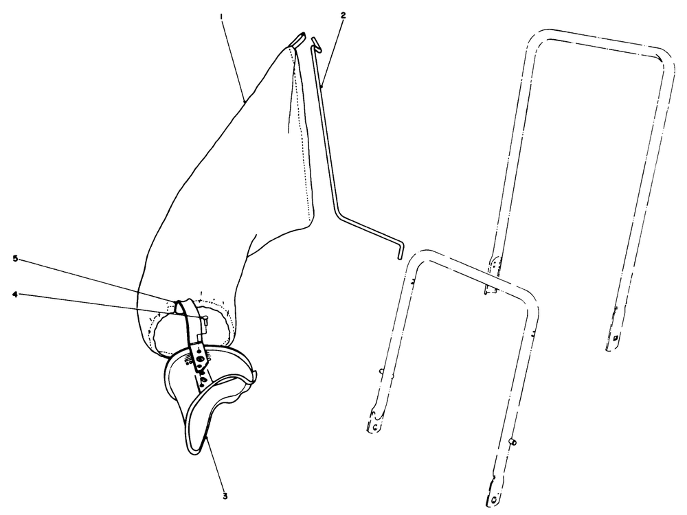 Grass Bagging Kit No. 38-0050 (Optional) Diagram and Parts List for 22026 2000001 - 2999999 Toro Lawn Mower