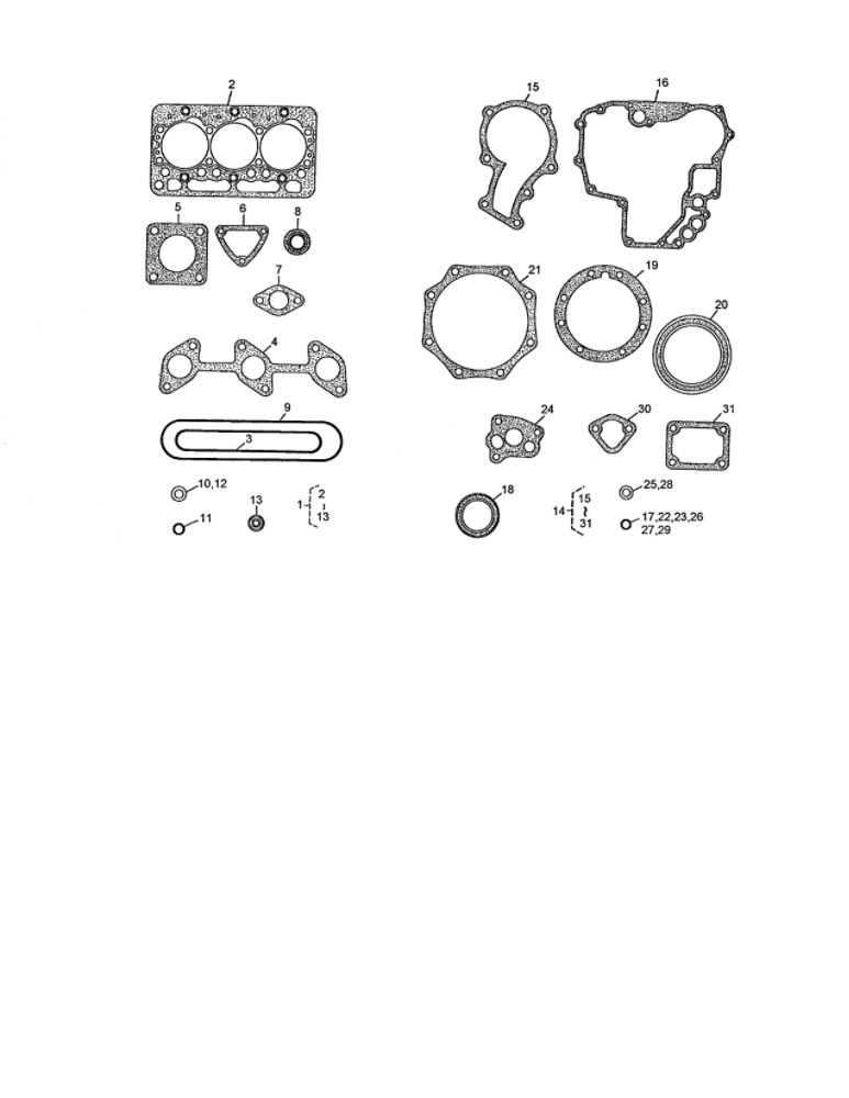 Gasket Kit Assemblies Diagram and Parts List for 74264 260000001 AND UP Toro Lawn Mower