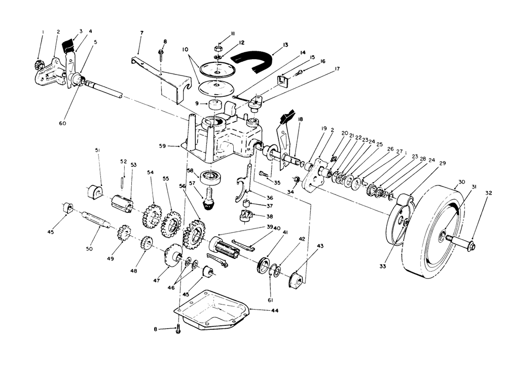 Gear Case Assembly Diagram and Parts List for 20680 0000001 - 0999999 Toro Lawn Mower