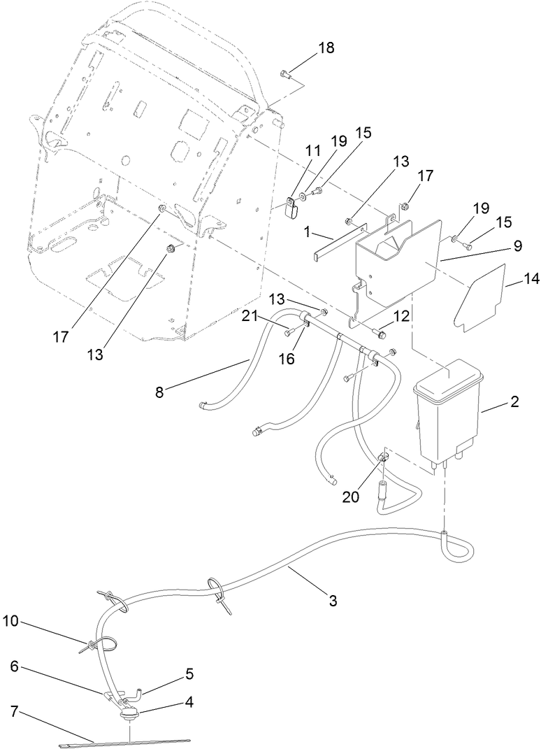 Carbon Canister Assembly Diagram and Parts List for 79553 (312000001-312999999)(2012) Toro Lawn Mower