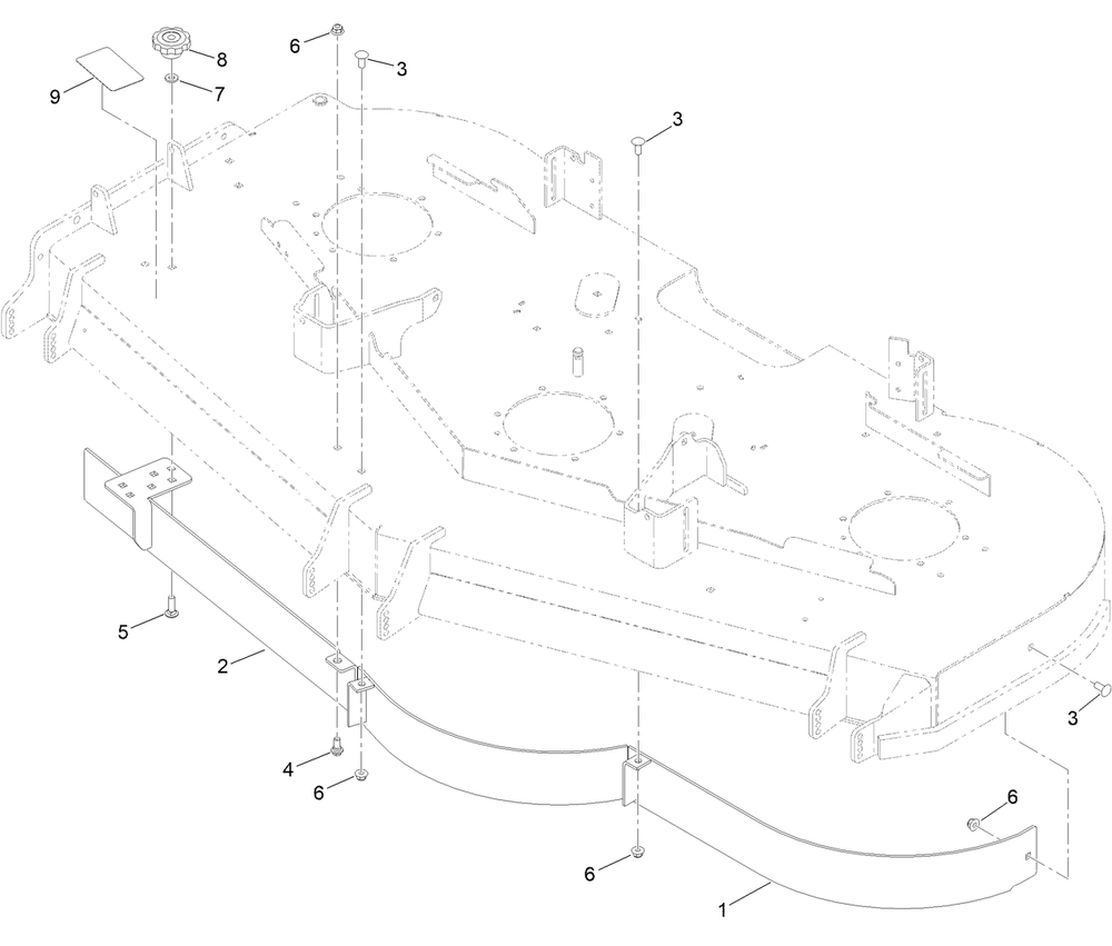 Baffle Kit Assembly No. 147-7363 Diagram and Parts List for 147-7363  Toro Lawn Tractor