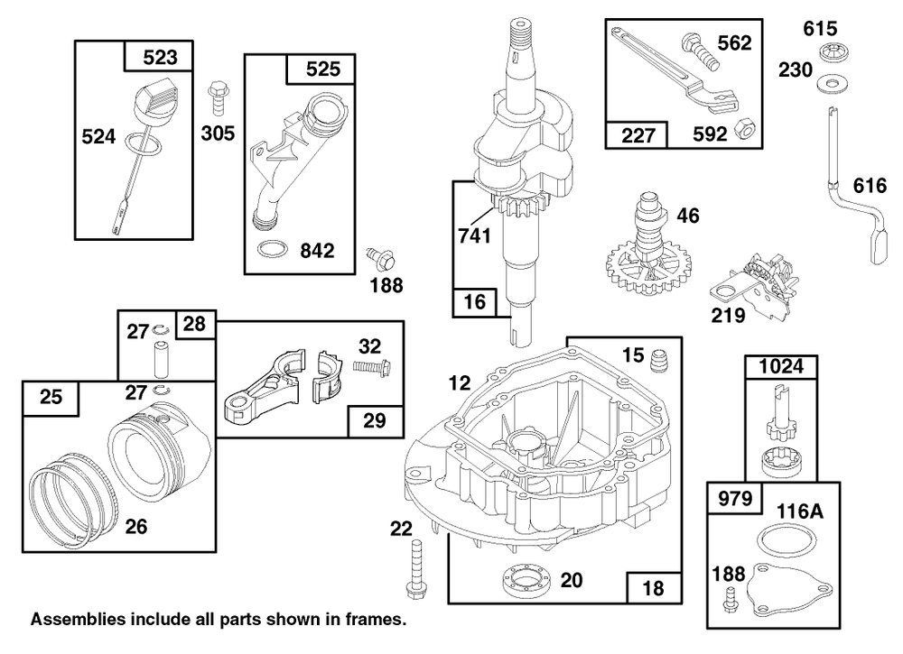 Engine Gts 150 Diagram and Parts List for 22141 790000001 - 799999999 Toro Lawn Mower