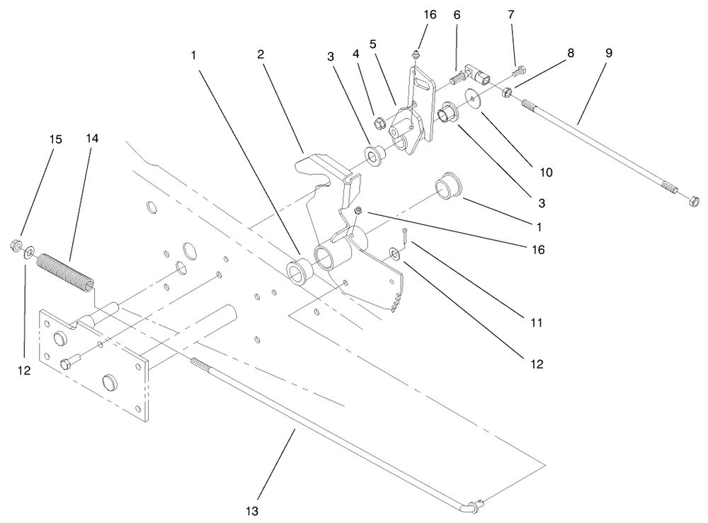 Lower Parking Brake Assembly Diagram and Parts List for 73580 9900001 - 9999999 Toro Lawn Tractor