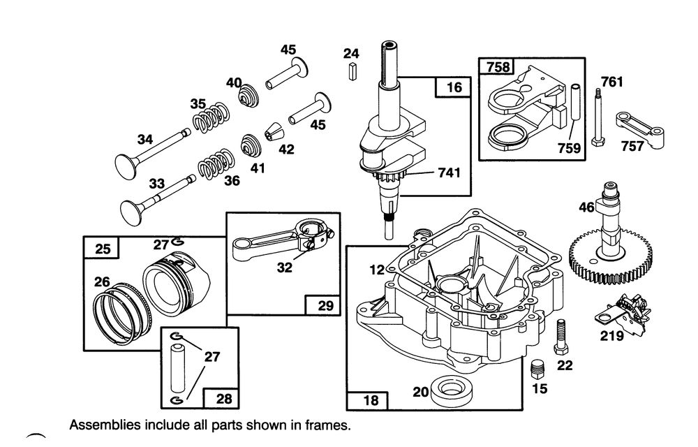 Engine Briggs & Stratton Model 28m707-0122-01 Diagram and Parts List for 71205 59000001 - 59999999 Toro Lawn Tractor