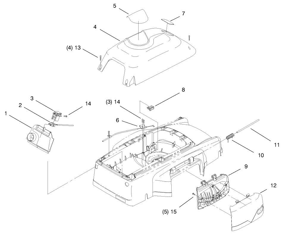 Cover, Mulch Plug And Panel Assembly Diagram and Parts List for 20645 790000001 - 799999999 Toro Lawn Tractor Accessories