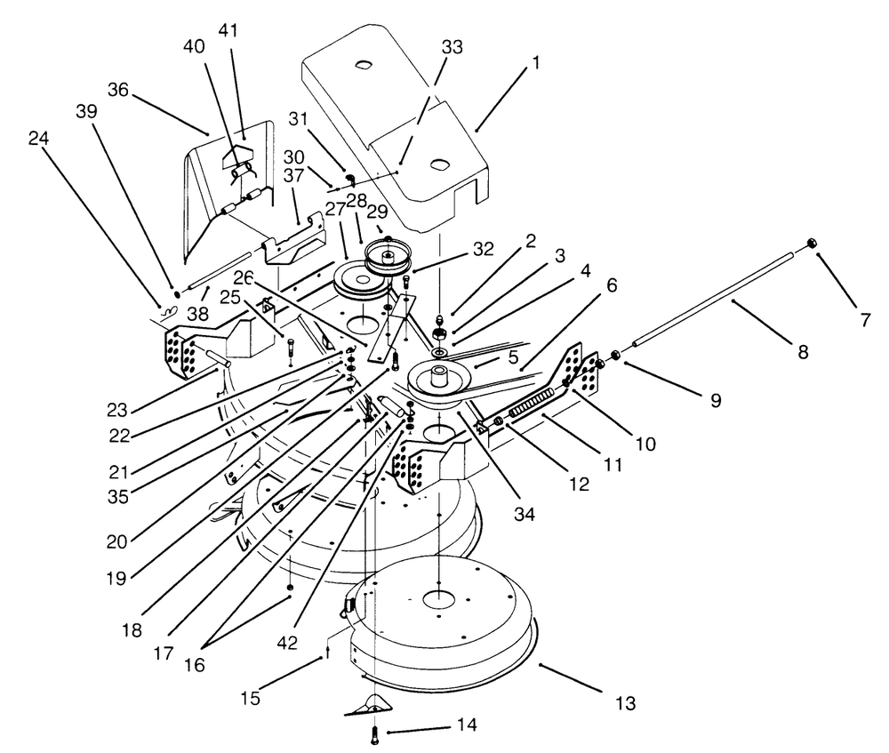 Cover & Pulley Assembly Diagram and Parts List for 30139 790001 - 799999 Toro Lawn Mower
