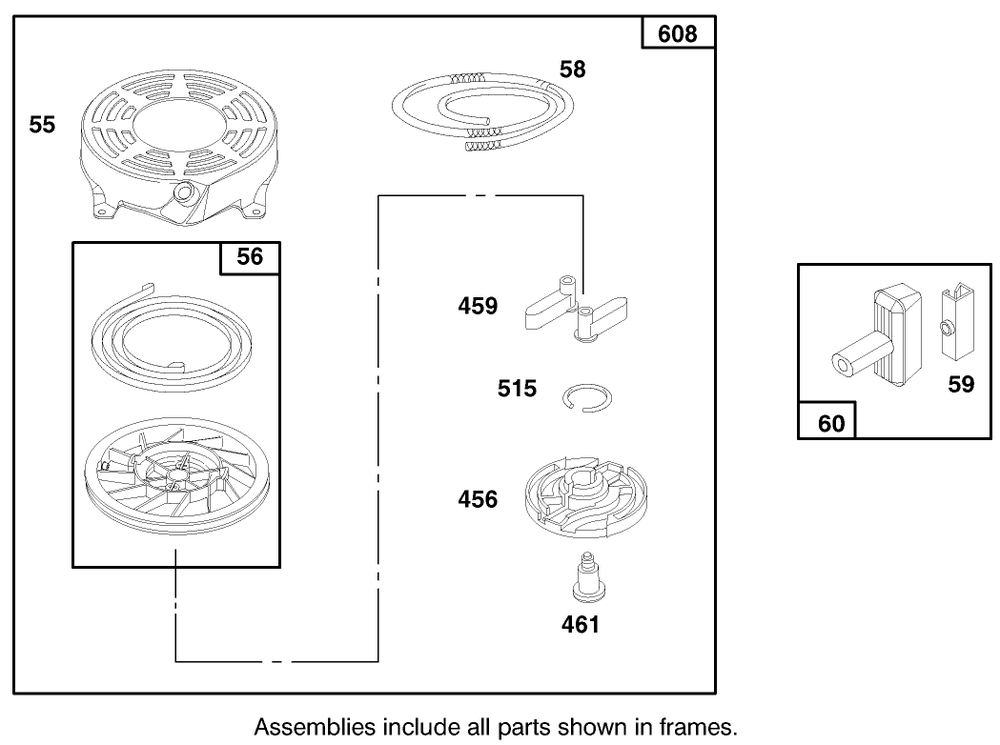 Engine Briggs & Stratton Model 12f802-0650-01 Diagram and Parts List for 20776 7900001 - 7999999 Toro Lawn Mower