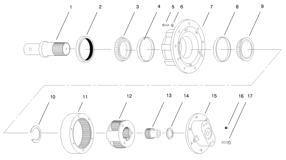 Planetary Gear Assembly Diagram and Parts List for 22400 800293 - 899999 Toro Lawn Tractor Accessories