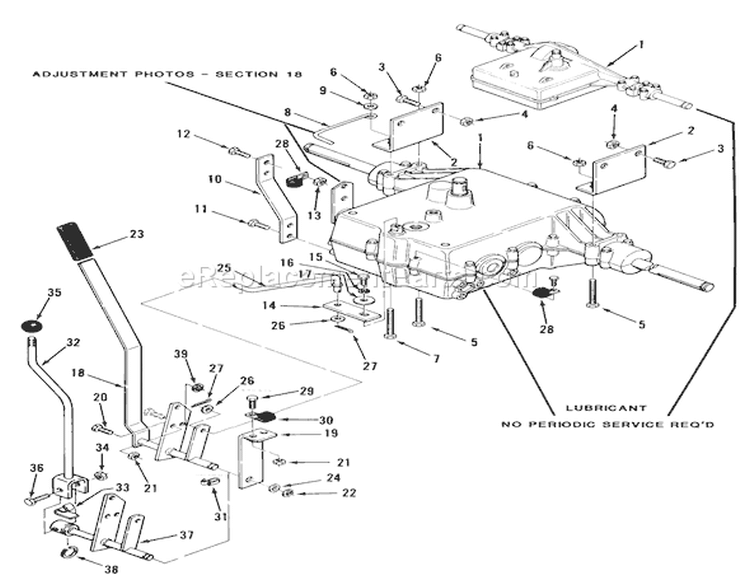 Mechanical Transmission Diagram and Parts List for 33-08B504 1988 Toro Lawn Tractor