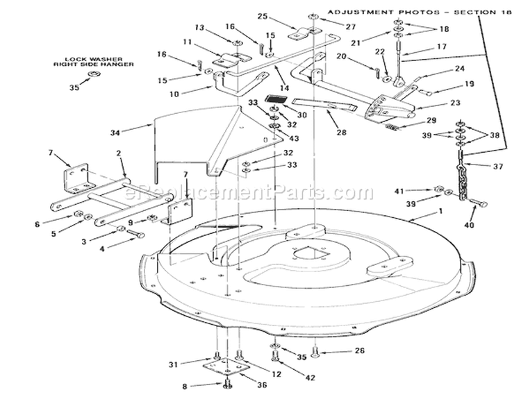 Mower Deck And Front Mount Diagram and Parts List for 33-08B504 1988 Toro Lawn Tractor
