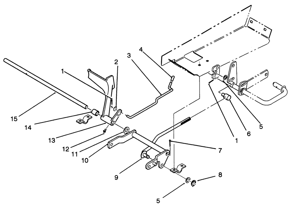 Brake Pedal Assembly Diagram and Parts List for 22-14OE02 2000001 - 2999999 Toro Lawn Tractor