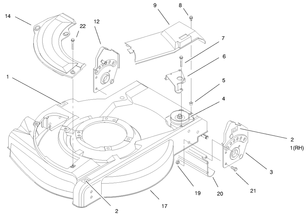 Cover & Gear Case Assembly Diagram and Parts List for 20710 7000001 - 7999999 Toro Lawn Mower