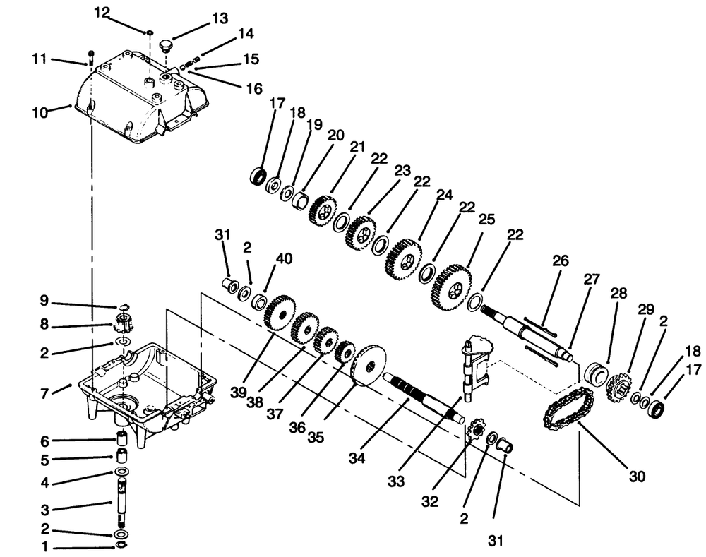 Peerless Transmission Model No. 700-039 Diagram and Parts List for 30157 490001 - 499999 Toro Lawn Tractor Accessories
