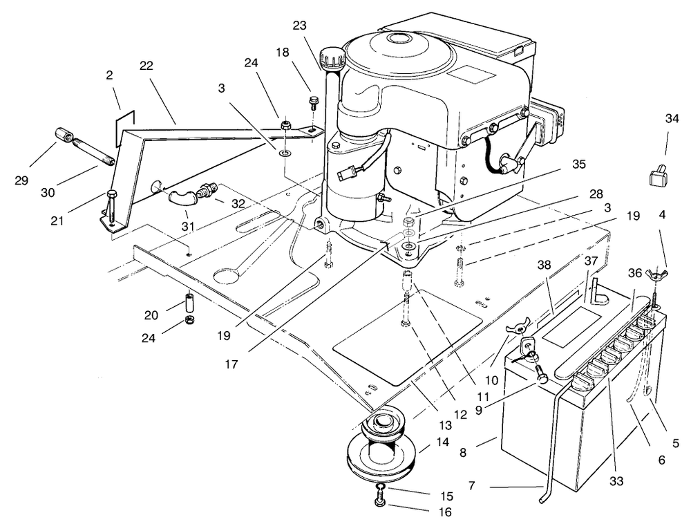 Engine Assembly Diagram and Parts List for 70044 9900001 - 9999999 Toro Lawn Tractor