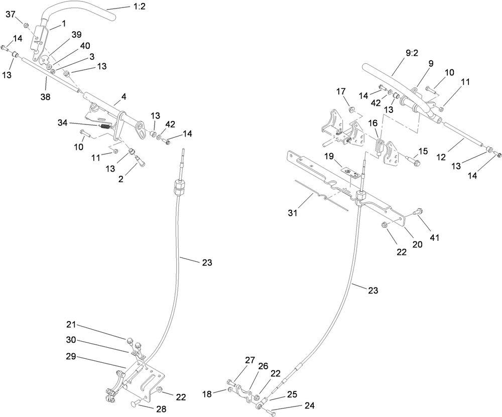 Motion Control Assembly Diagram and Parts List for 79534 (310000001-310999999)(2010) Toro Lawn Mower