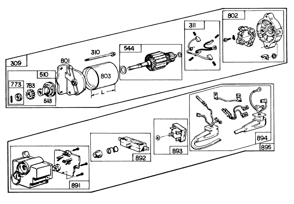 Starter Motor Kit Model No. 37-4630 (8 H.P. & 11 H.P. Snowthrowe Diagram and Parts List for 38160 0000001 - 0999999 Toro Snow Blower