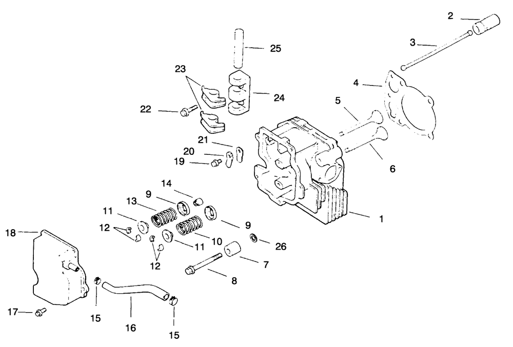 Cylinder Head/Valve/Breather-Engine Kohler Model No. Cv14 T-1412 Diagram and Parts List for 30175 49000001 - 49999999 Toro Lawn Tractor Accessories