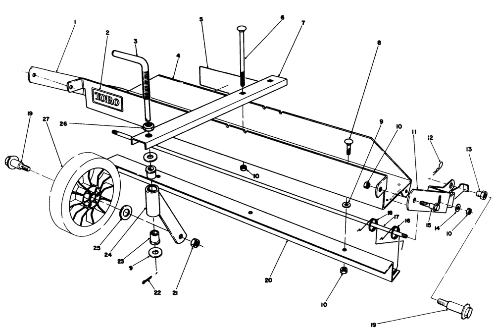 Dethatcher Kit Model No. 59126 (Optional) Diagram and Parts List for 20626C 7000001 - 7999999 Toro Lawn Mower