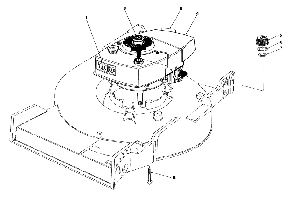 Engine Assembly Diagram and Parts List for 20773 3000001 - 3999999 Toro Lawn Mower