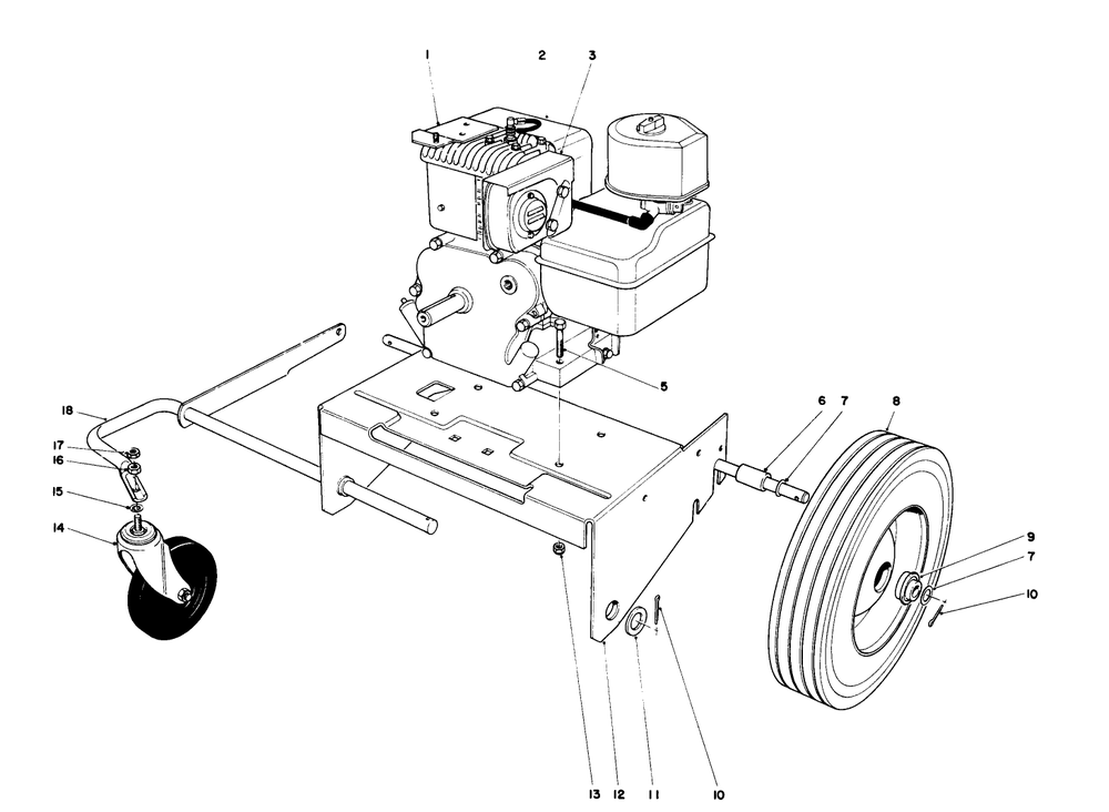 Engine And Base Assembly (Model 62912) Diagram and Parts List for 62923 9000001 - 9999999 Toro Leaf Blower / Vacuum