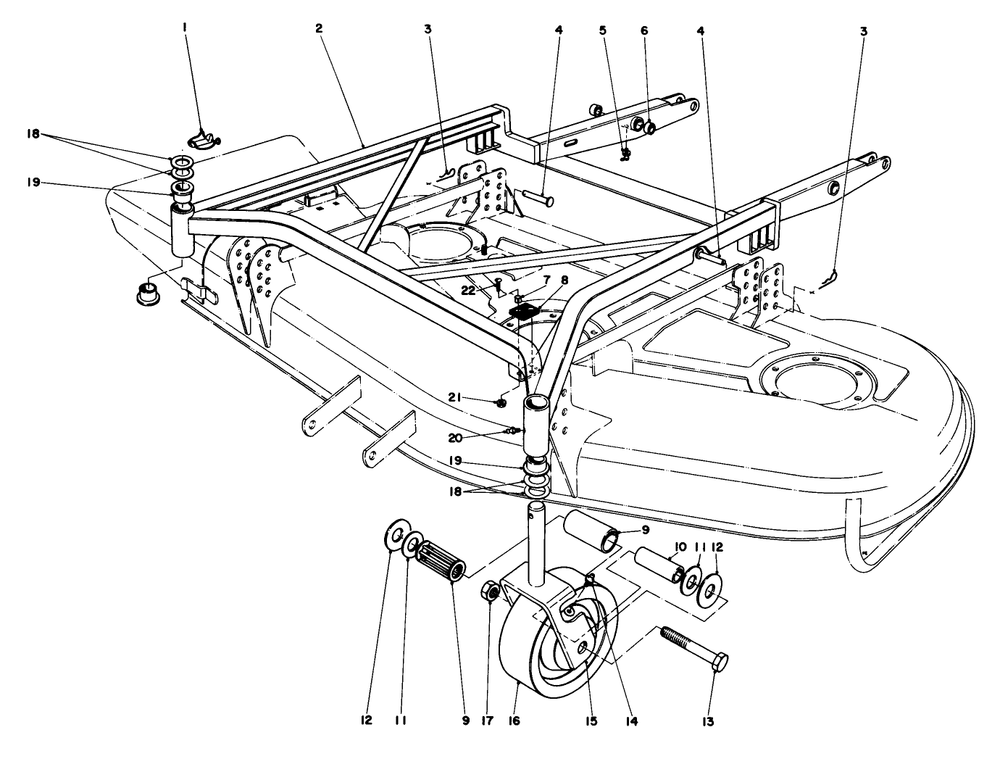 Deck Suspension Assembly Diagram and Parts List for 30775 100001 - 199999 Toro Lawn Tractor