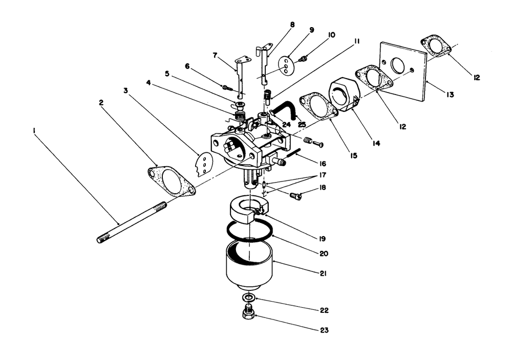 Carburetor Assembly (Model No. 47pg7) Diagram and Parts List for 20747C 8000001 - 8999999 Toro Lawn Mower