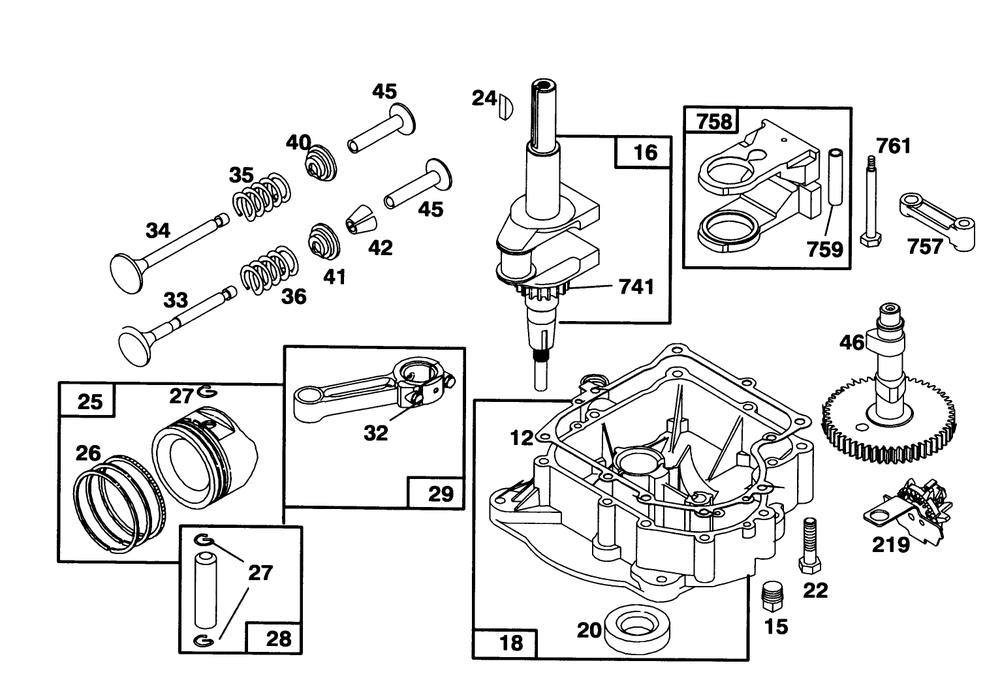 Engine Briggs & Stratton Model 286707-0452-01 Diagram and Parts List for 71203 3900001 - 3999999 Toro Lawn Tractor