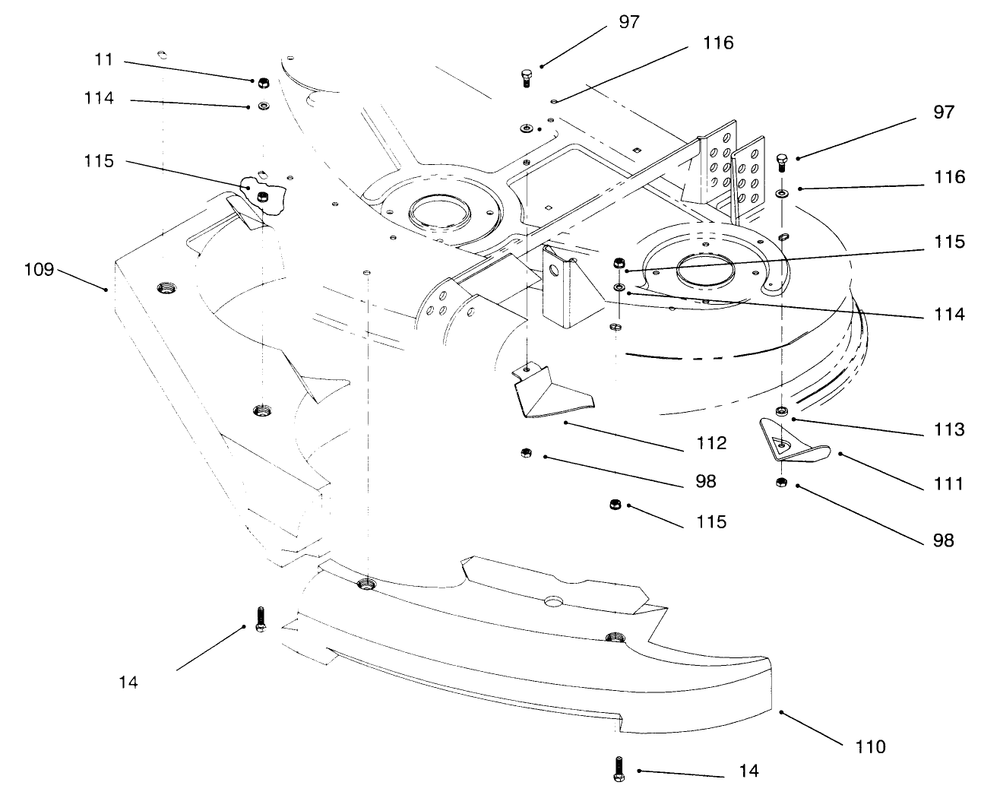 Baffles And Kickers Diagram and Parts List for 30146 690001 - 699999 Toro Lawn Mower