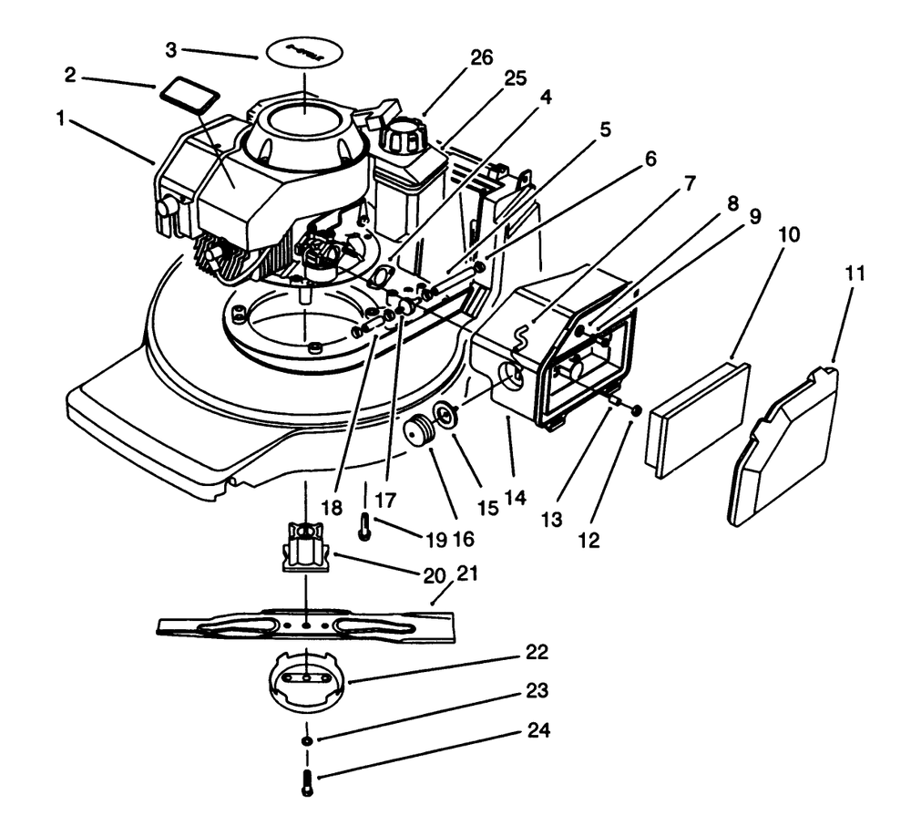 Engine Assembly Diagram and Parts List for 20912B 39000001 - 39999999 Toro Lawn Mower