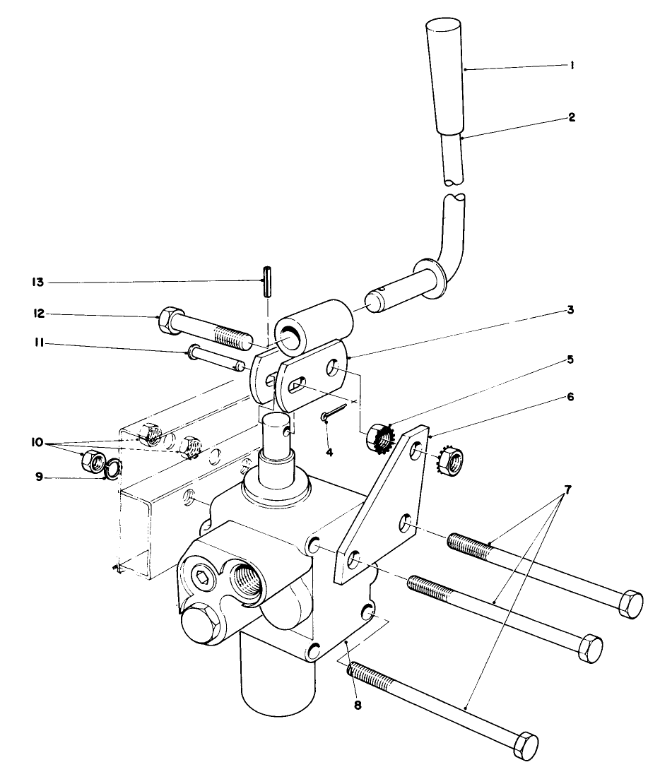 Valve And Lever Assembly Diagram and Parts List for 30775 600001 - 699999 Toro Lawn Tractor