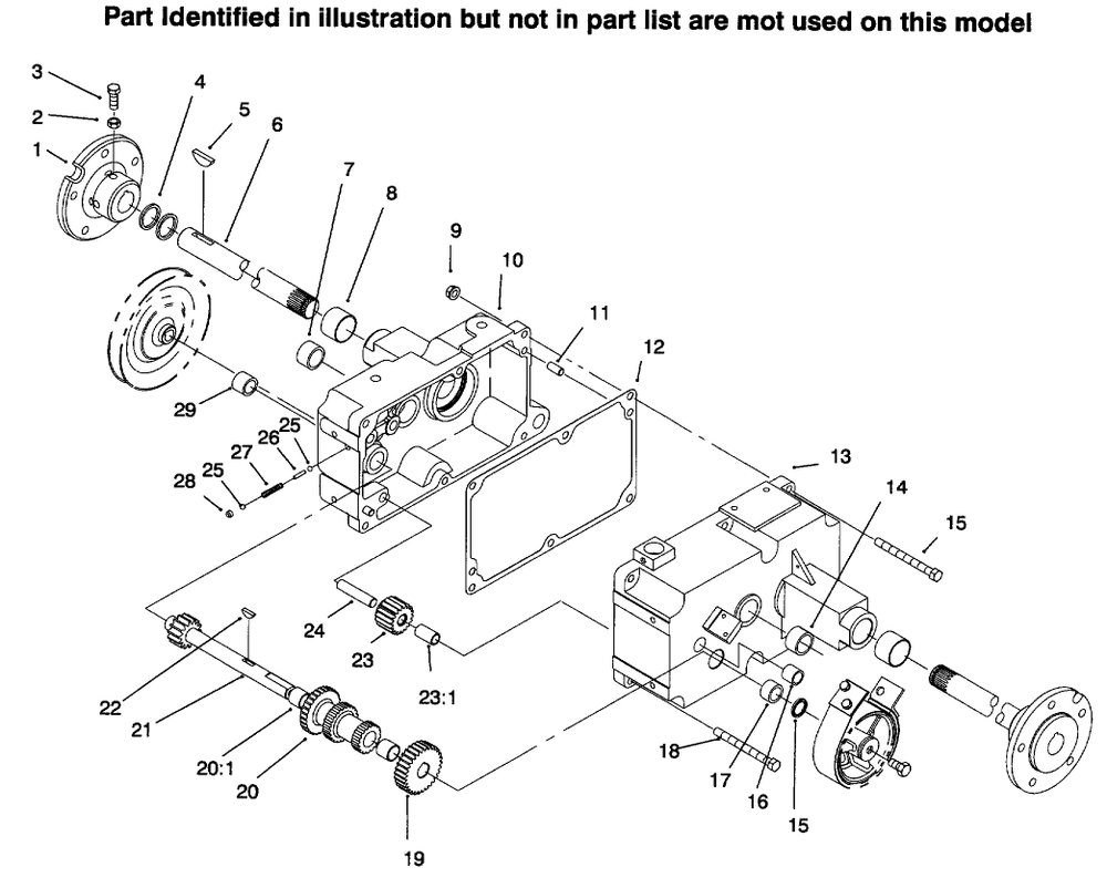 Transmission 8-Speed 8 Pinion Diagram and Parts List for 73422 6900001 - 6999999 Toro Lawn Tractor