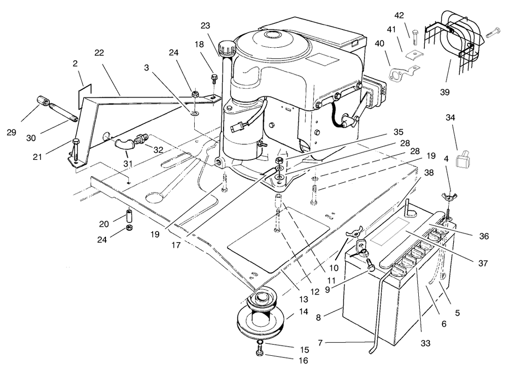 Engine Assembly Diagram and Parts List for 70122 9900001 - 9999999 Toro Lawn Tractor