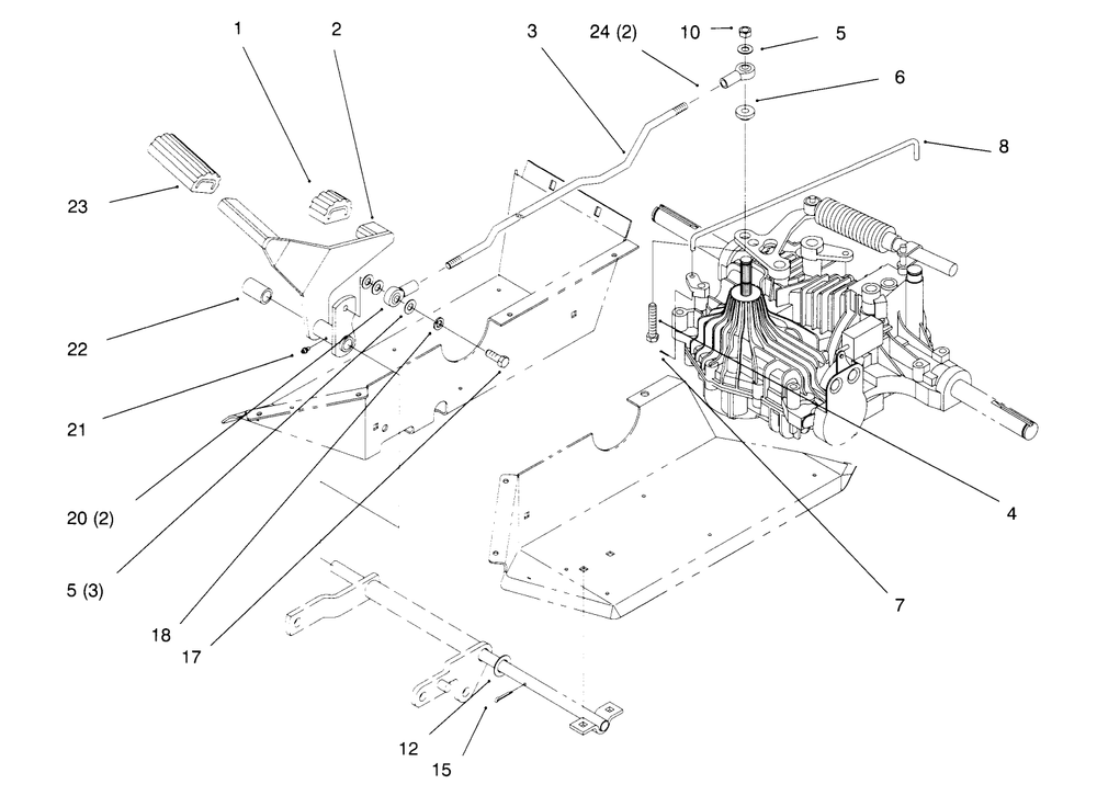 Hydro Control Diagram and Parts List for 72084 6900001 - 6999999 Toro Lawn Tractor