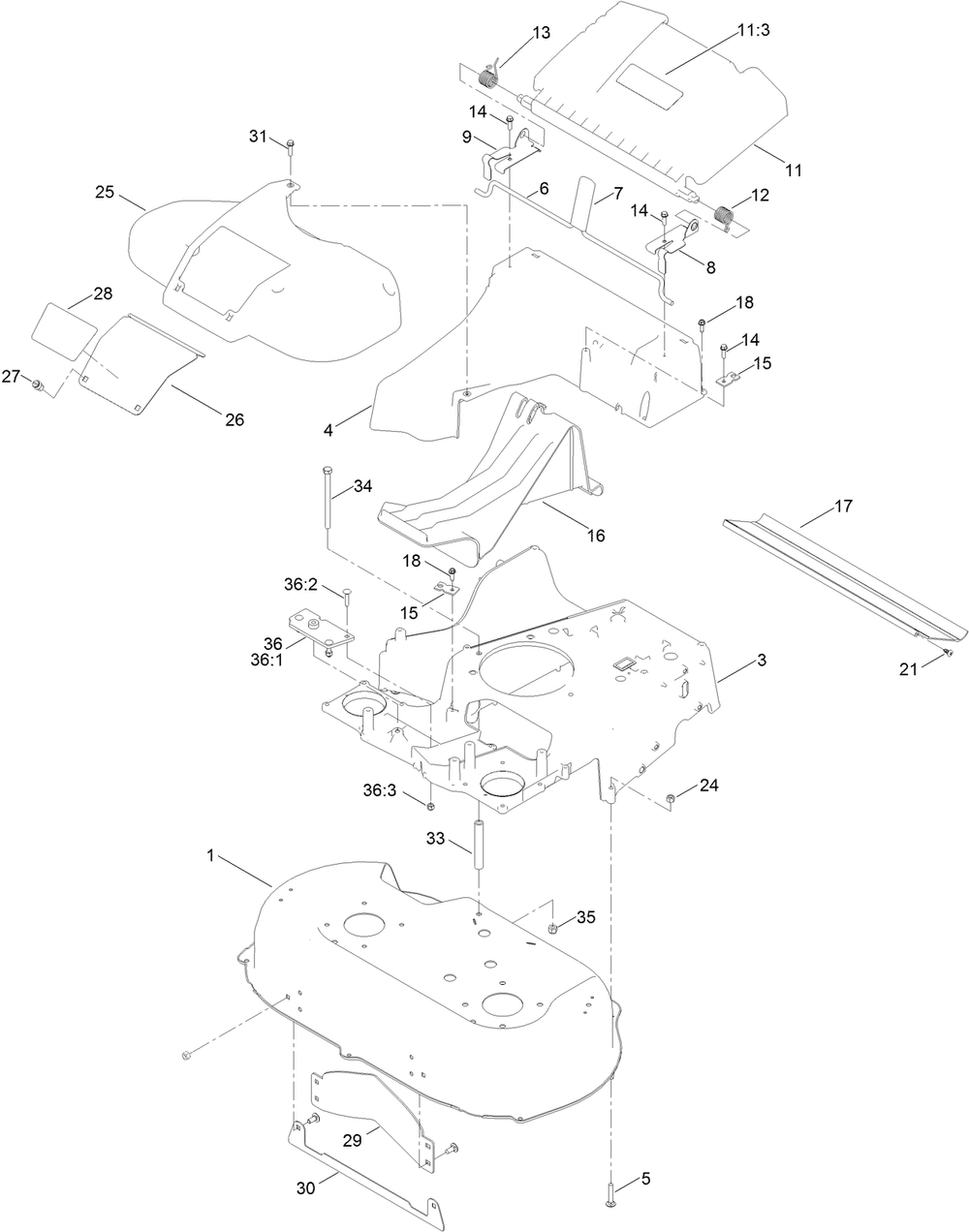 Frame Assembly Diagram and Parts List for 21811 406800000 - 409032219 Toro Lawn Mower