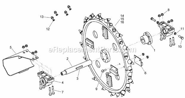 Rock Saw Axle Kit Assembly Diagram and Parts List for 2011  Toro Lawn Tractor Accessories