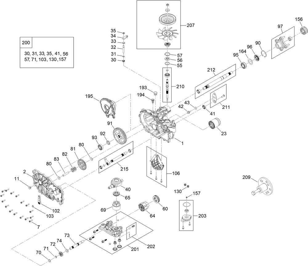 Rh Hydro Transmission Assembly No. 147-2861 Diagram and Parts List for 75306 412300000 - 999999999 Toro Lawn Tractor