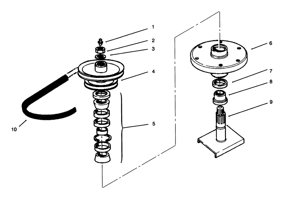 Drive Spindle No. 54-7781 Diagram and Parts List for 30152 492001 - 499999 Toro Lawn Mower