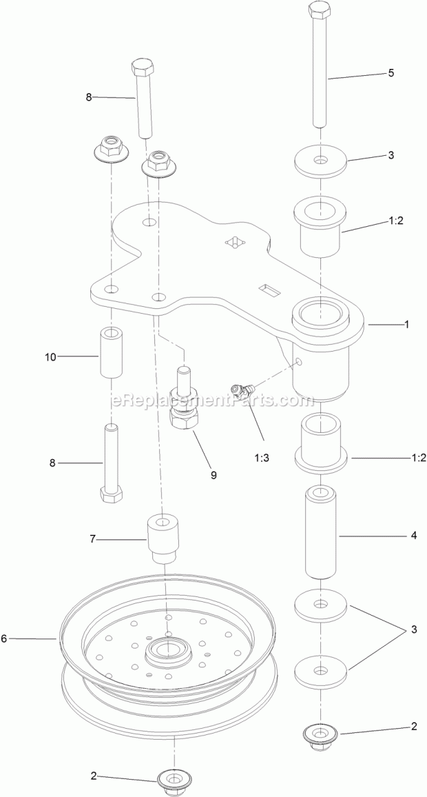 Idler Assembly Diagram and Parts List for 74953 315000001-315999999 Toro Lawn Mower