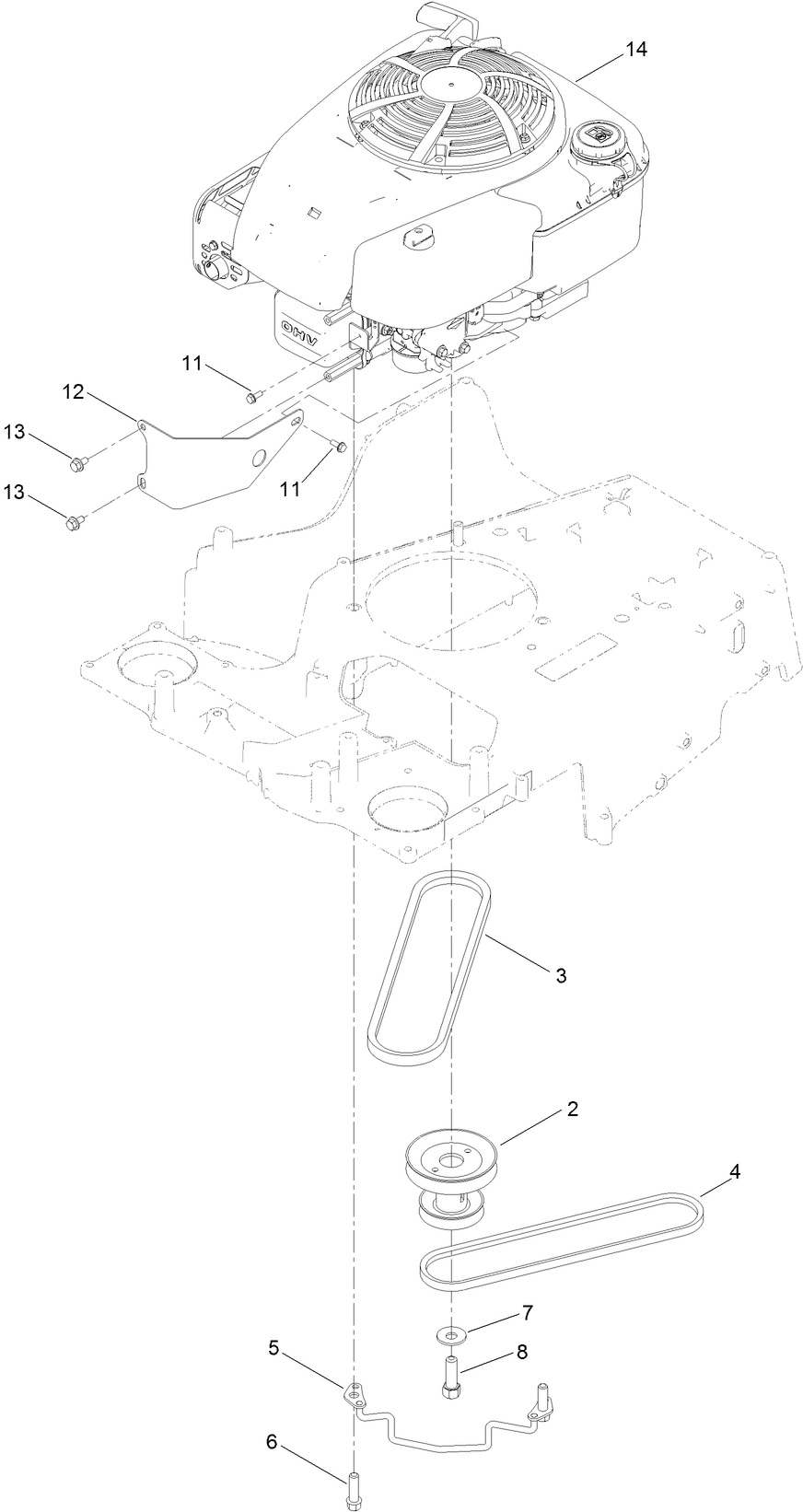 Engine Assembly Diagram and Parts List for 21810 407300000 - 409999158 Toro Lawn Mower