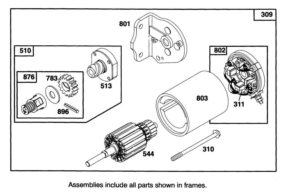 Engine Briggs & Stratton Model 28b707-0122-01 Diagram and Parts List for 70141 49000001 - 49999999 Toro Lawn Tractor